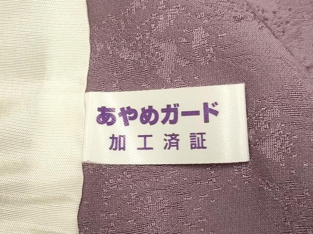 平和屋着物▽上質な色無地 単衣 霞地紋 葡萄鼠色 正絹 逸品 DABJ3781du