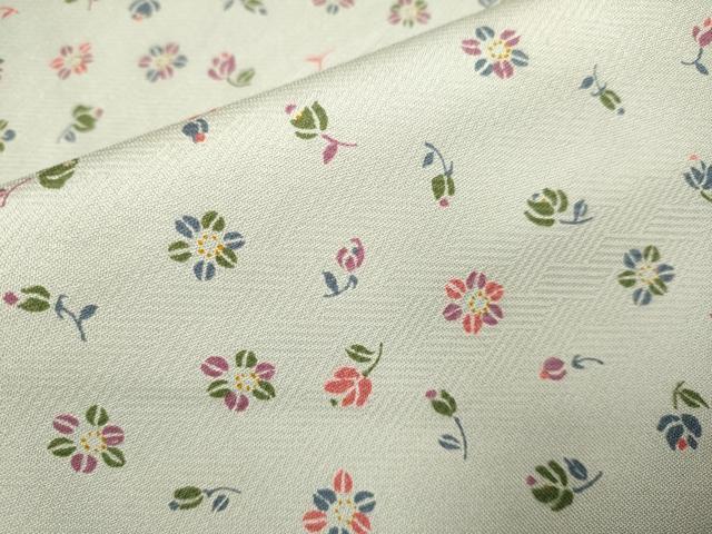 平和屋着物▽上質な小紋 単衣 草花文 正絹 逸品 DABJ3824du