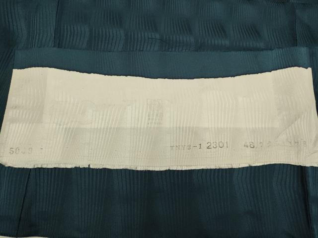 平和屋着物▽BANKAN わものや ファッションデザイナー コシノジュンコ 色無地 単衣 緞子織 JKネイビー 褐返色 反端付き 逸品 DABJ3827du