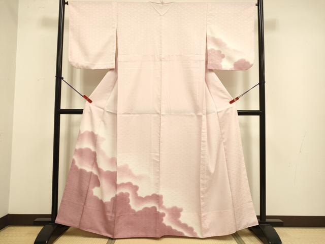 平和屋着物▽洗える最高級着物 <英>はなぶさ謹製 訪問着 単衣 雲霞文 暈し染め 洗える着物 DABJ3828du