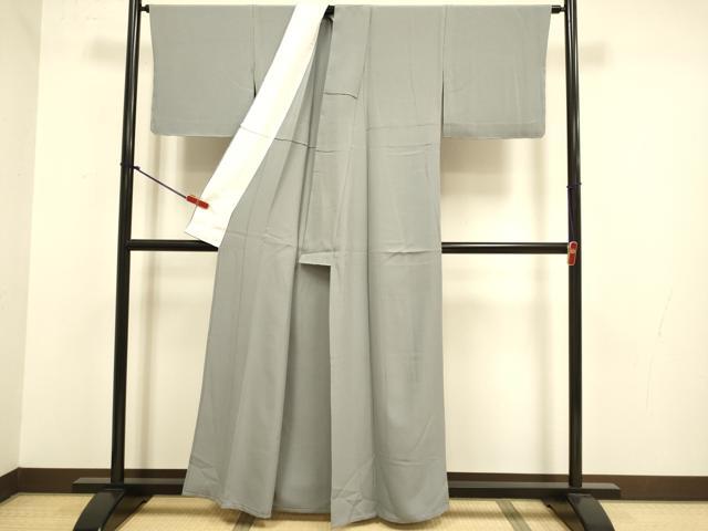 平和屋着物▽上質な色無地 単衣 煤色 正絹 逸品 未使用 DABJ3829du