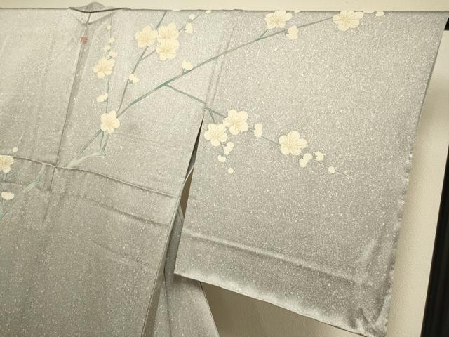 平和屋着物▽訪問着 単衣 枝梅 牡丹 金彩 正絹 逸品 未使用 DABJ3834du