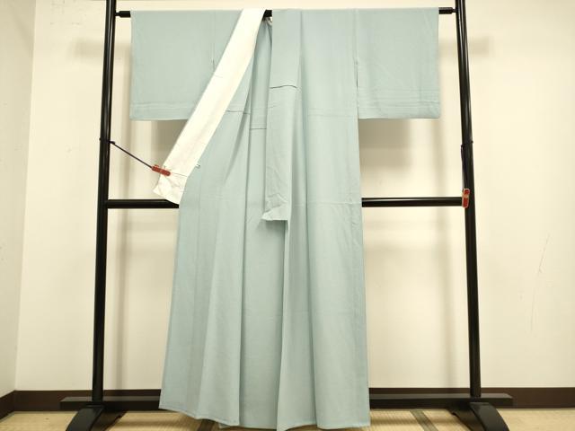 平和屋着物▽ファッションデザイナー 花井幸子監修 色無地 単衣 薄雲鼠色 正絹 逸品 DABJ3846du