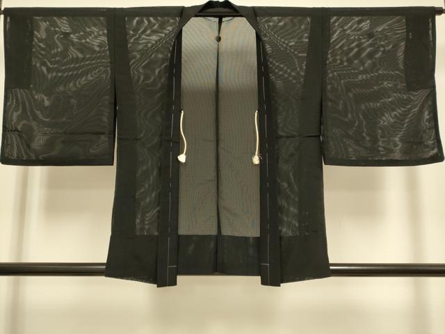 平和屋着物▽羽織 スリーシーズン 春夏秋 塵除け 黒地 正絹 逸品 DABJ3861du