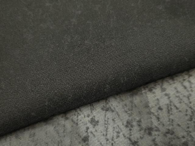 平和屋着物▽羽織 スリーシーズン 春夏秋 塵除け 霞文 黒地 未使用 DABJ3865du