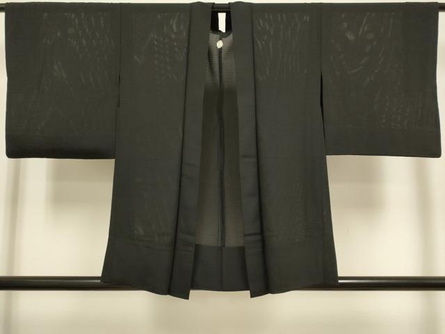 平和屋着物▽羽織 スリーシーズン 春夏秋 塵除け 黒地 正絹 逸品 DABJ3866du