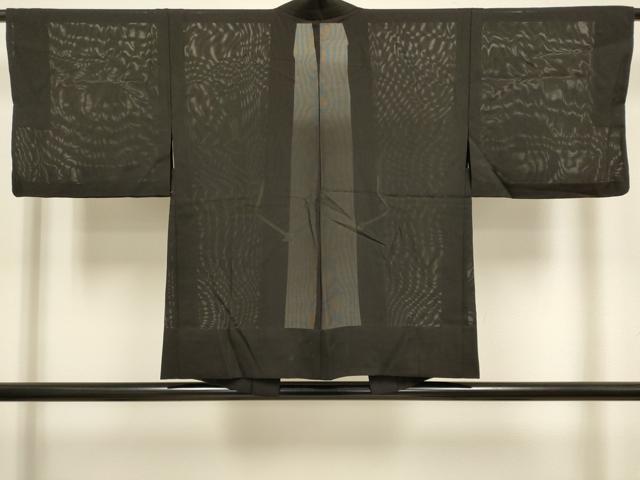 平和屋着物▽羽織 スリーシーズン 春夏秋 塵除け 黒地 正絹 逸品 DABJ3871du