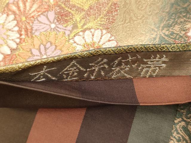 平和屋本店▼六通柄袋帯 花丸文 本金糸 正絹 逸品 DABJ3891du