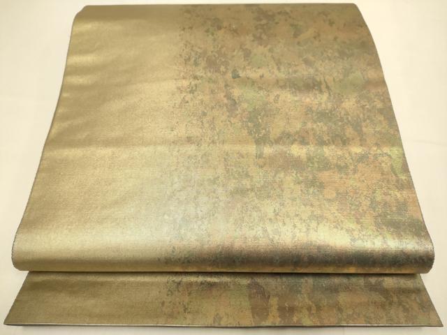 平和屋本店●六通柄袋帯 霞文 本金箔 金泥箔 銀座おゝぎ屋扱い 正絹 逸品 DABJ3896du