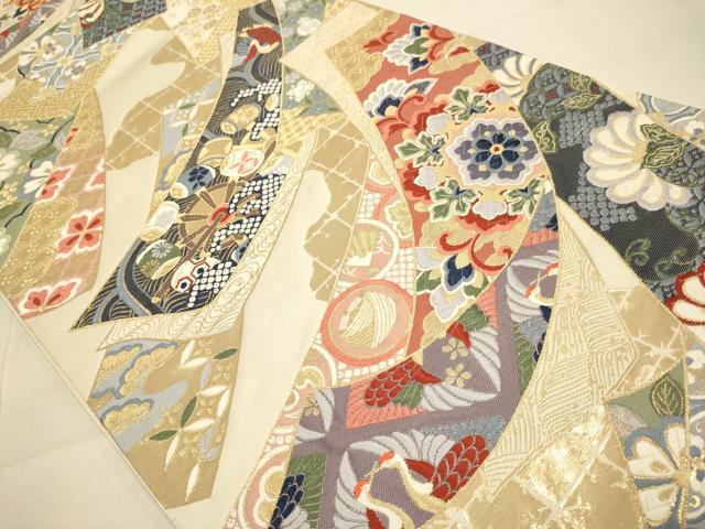 平和屋本店▼六通柄袋帯 唐織 熨斗吉祥花っ文 九百錦純金箔24K 正絹 逸品 DABJ3899du