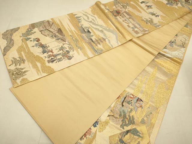 平和屋本店▼全通全景柄袋帯 洛中洛景 本金箔 正絹 逸品 DABJ3902du