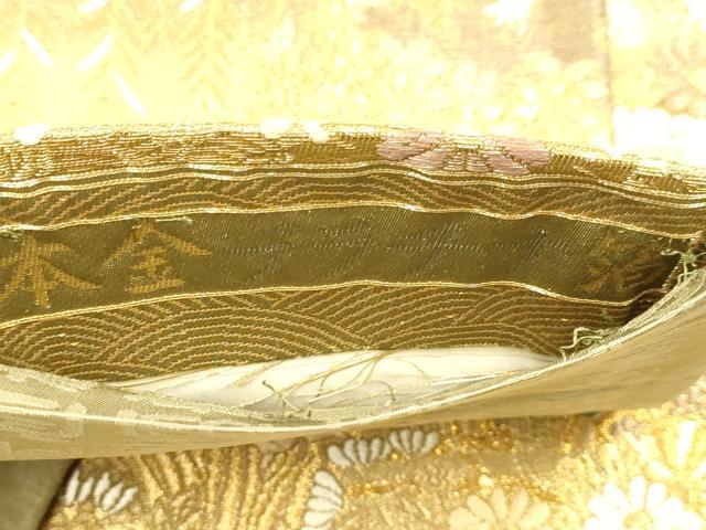 平和屋本店▼六通柄袋帯 花鳥文 本金プラチナ箔 正絹 逸品 DABJ3911du