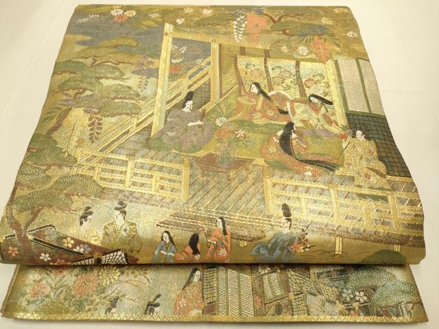 平和屋本店▼全通柄袋帯 日本の至宝 純金箔 正絹 逸品 DABJ3921du