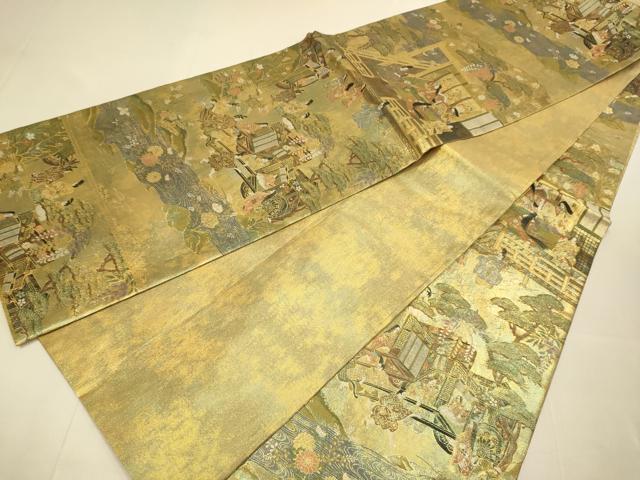 平和屋本店▼全通柄袋帯 日本の至宝 純金箔 正絹 逸品 DABJ3921du