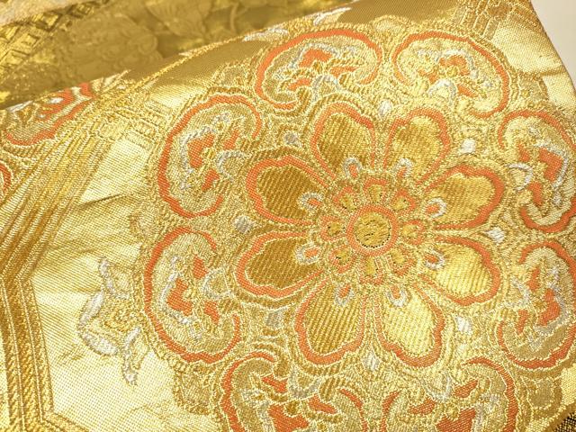 平和屋本店▼佐賀錦 全通柄袋帯 地紙蜀江華文 純金箔 正絹 逸品 DABJ3930du