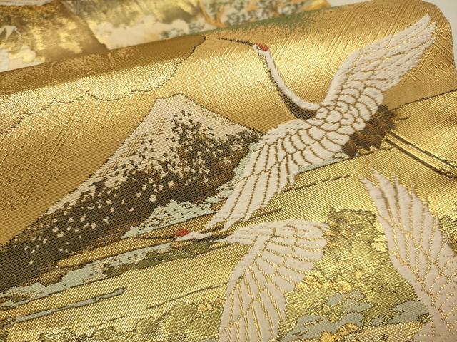 平和屋本店▼全通全景柄袋帯 北齋図 冨獄三十六景 本金箔 正絹 逸品 DABJ3931du