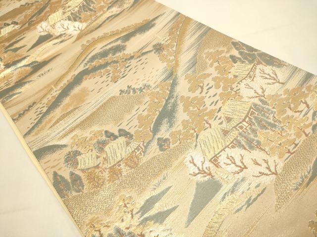 平和屋本店▼六通柄袋帯 都百景 純金二重箔 正絹 逸品 DABJ3954du