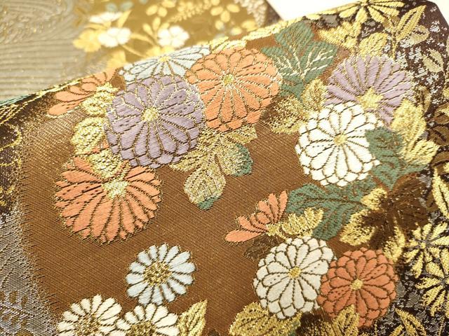 平和屋本店▼六通柄袋帯 唐織 華苑蒔絵錦 本金二重織 正絹 逸品 DABJ3964du