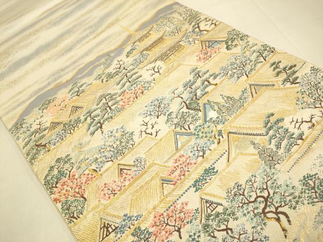 平和屋本店▼六通柄袋帯 後藤純男 寂光の解き 本金箔 正絹 逸品 DABJ3982du