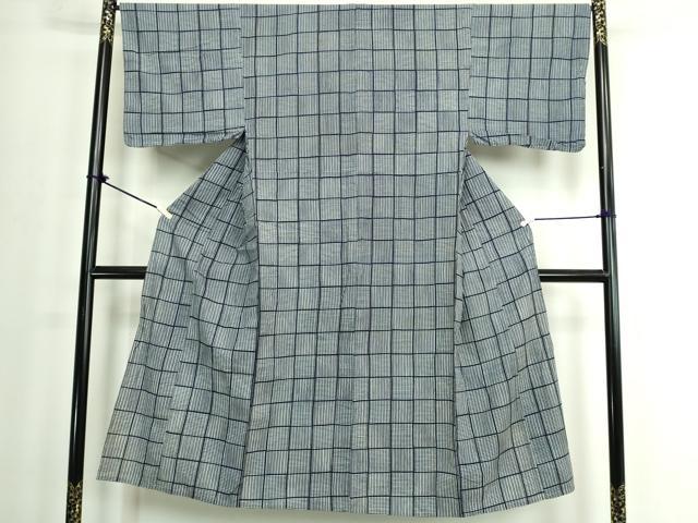 平和屋着物∴夏物 男性 浴衣 注染 格子 綿 逸品 DABJ4003cd