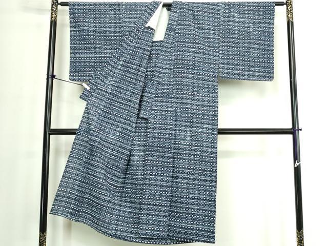 平和屋着物∴夏物 男性 浴衣 注染 手縫い 菱文 綿 逸品 DABJ4008cd