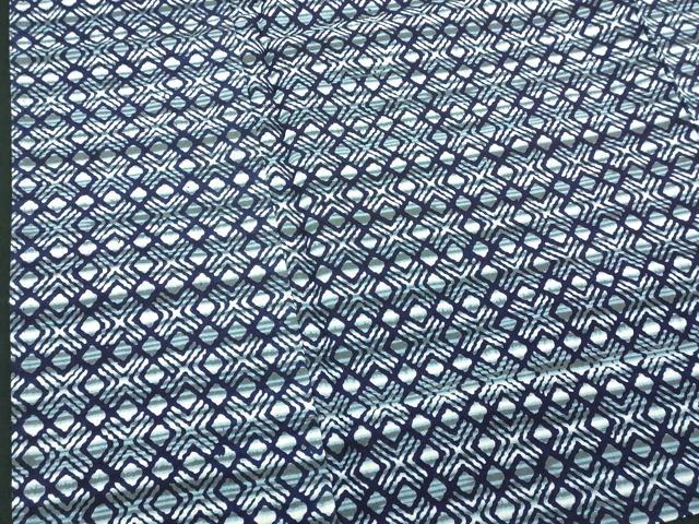 平和屋着物∴夏物 男性 浴衣 注染 手縫い 菱文 綿 逸品 DABJ4008cd