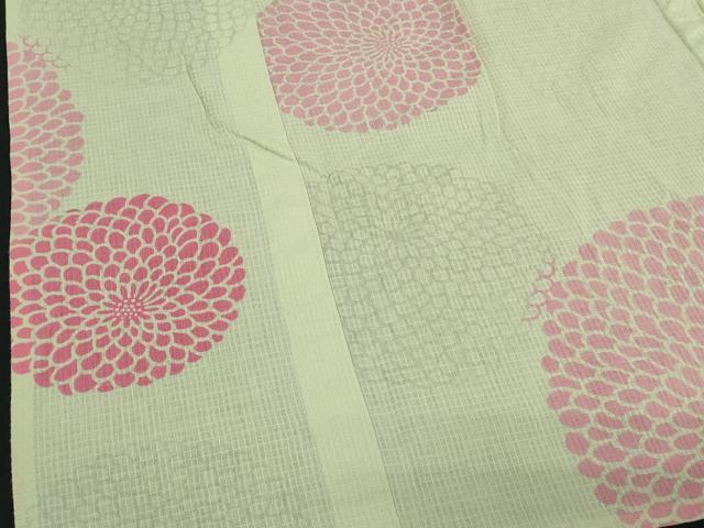 平和屋着物∴夏物 綿紅梅 浴衣 舞花文 日本製 三越扱い 綿 逸品 DABJ4044cd