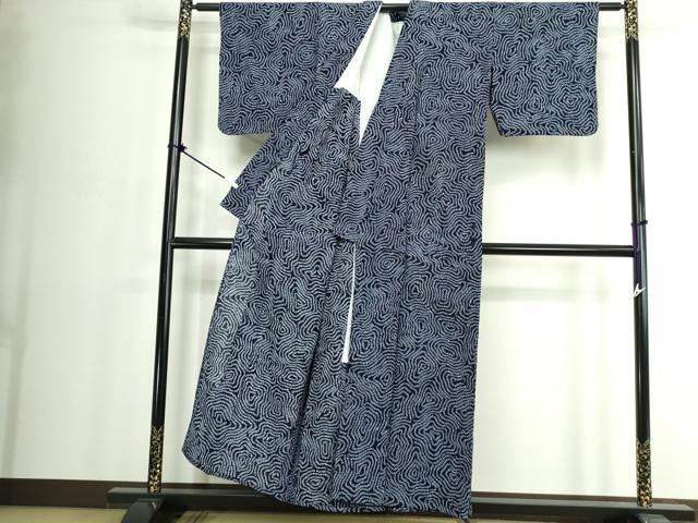 平和屋着物∴夏物 浴衣 有松鳴海絞り 抽象文 綿 逸品 DABJ4049cd