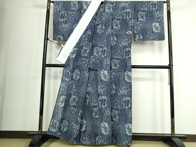 平和屋着物∴夏物 浴衣 綿絽 人物文 鳥 綿 逸品 DABJ4075cd