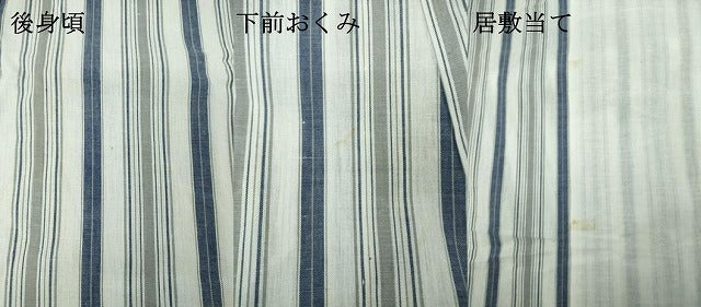 平和屋着物∴夏物 男性 浴衣 手縫い 間道 綿 逸品 DABJ4080cd