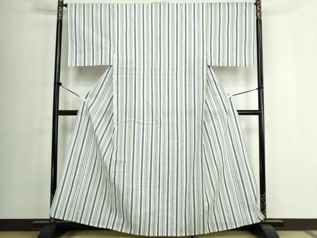 平和屋着物∴夏物 男性 浴衣 手縫い 間道 綿 逸品 DABJ4080cd