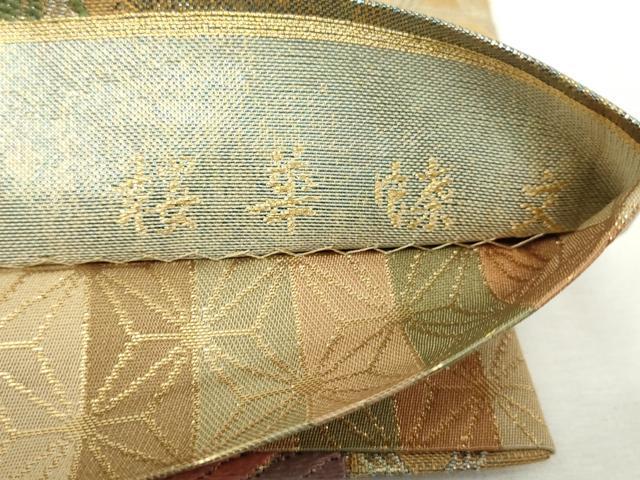 平和屋着物◎両面 全通柄袋帯 唐織 桜華蝶文 慶長重ね 金糸 引箔 正絹 逸品 DABJ4098cd