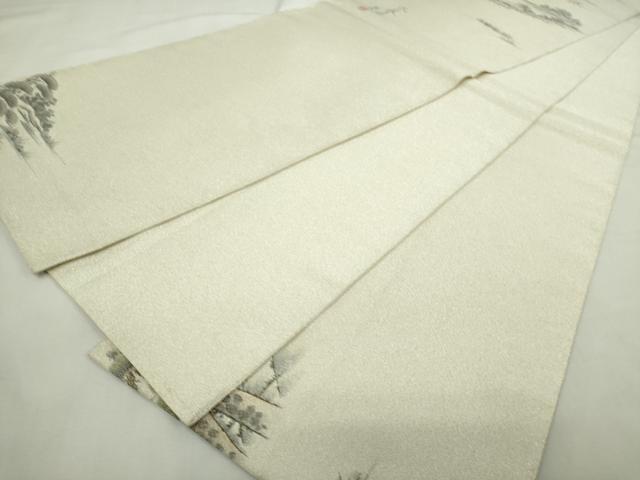 平和屋着物◎綴れ 太鼓柄袋帯 作家物 風景文 金銀糸 正絹 逸品 DABJ4118cd