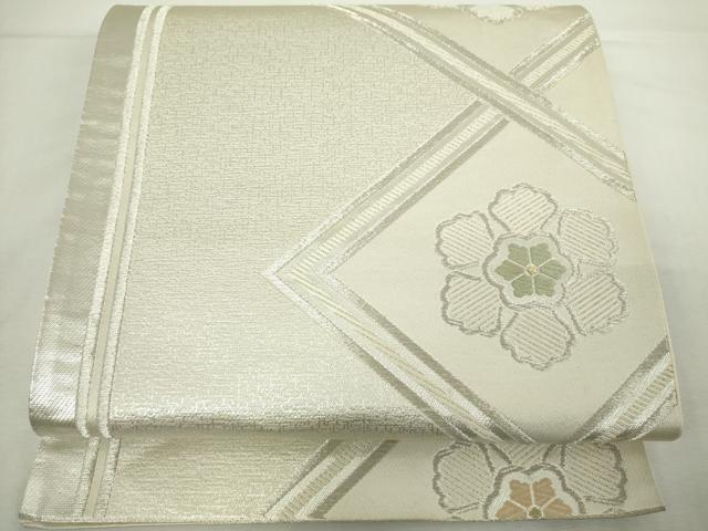 平和屋着物◎六通柄袋帯 唐織 菱花文 金銀糸 正絹 逸品 DABJ4121cd