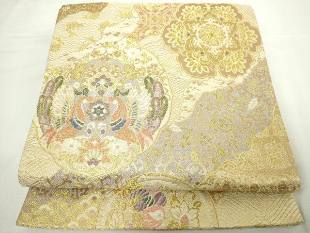 平和屋着物◎六通柄袋帯 唐織 正倉院 金銀糸 正絹 逸品 DABJ4144cd