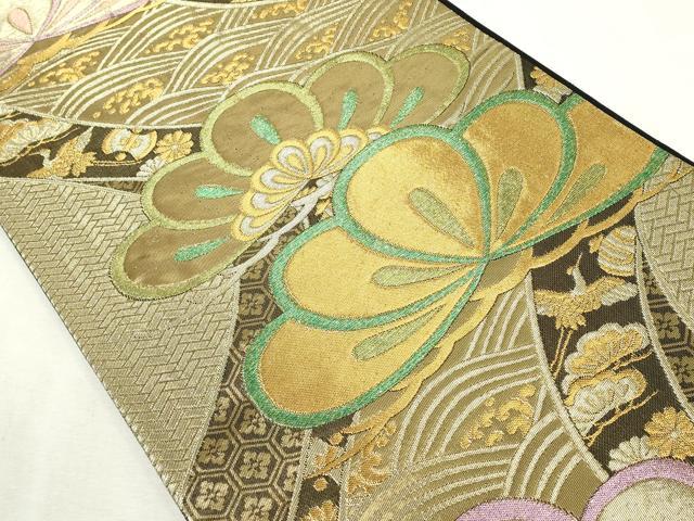 平和屋着物◎六通柄袋帯 吉祥松文 宝尽くし 金糸 正絹 逸品 DABJ4165cd