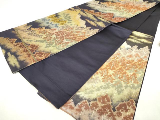 平和屋着物◎六通柄袋帯 風景文 金糸 正絹 逸品 DABJ4171cd