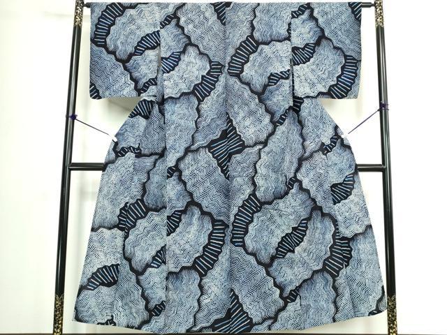 平和屋着物∴夏物 浴衣 有松鳴海絞り 抽象文様 綿 逸品 DABJ4214cd