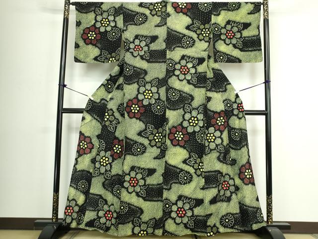 平和屋着物∴夏物 浴衣 有松鳴海絞り 舞花文 綿 逸品 DABJ4223cd