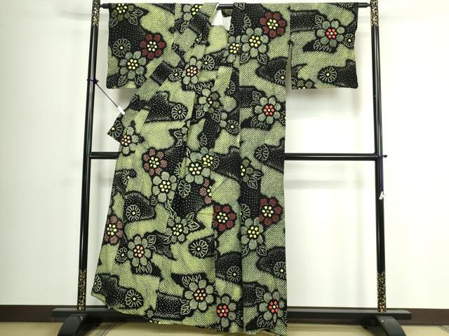 平和屋着物∴夏物 浴衣 有松鳴海絞り 舞花文 綿 逸品 DABJ4223cd