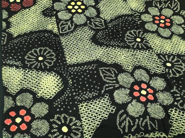 平和屋着物∴夏物 浴衣 有松鳴海絞り 舞花文 綿 逸品 DABJ4223cd