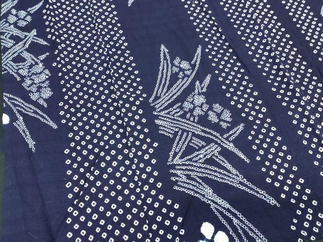 平和屋着物∴夏物 浴衣 有松鳴海絞り 草花間道 綿 逸品 DABJ4242cd