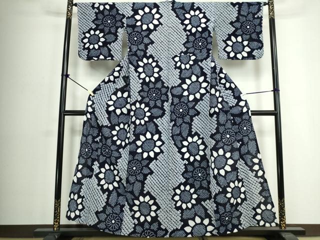 平和屋着物∴夏物 浴衣 有松鳴海絞り 花繋ぎ 綿 逸品 DABJ4253cd