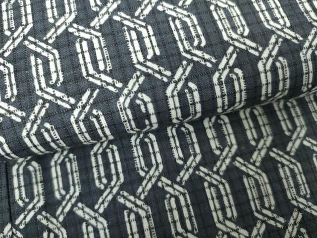 平和屋着物∴夏物 男性 綿紅梅 浴衣 注染 手縫い 抽象文 綿 逸品 DABJ4267cd