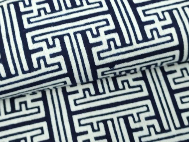 平和屋着物∴夏物 男性 浴衣 注染 手縫い 幾何学文 綿 逸品 未使用 DABJ4269cd