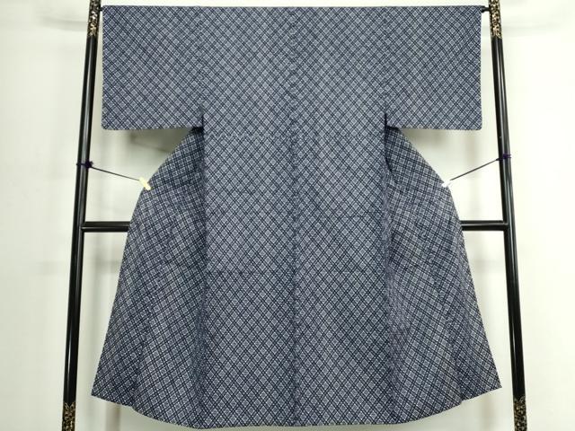 平和屋着物∴夏物 男性 浴衣 注染 手縫い 菱文 綿 逸品 DABJ4273cd