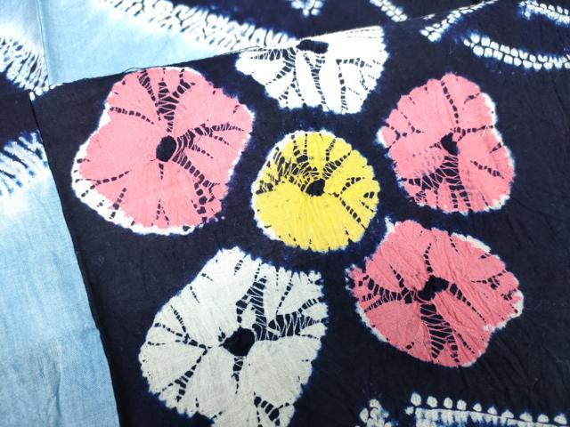 平和屋着物∴夏物 浴衣 有松鳴海絞り 草花文 綿 逸品 DABJ4288cd