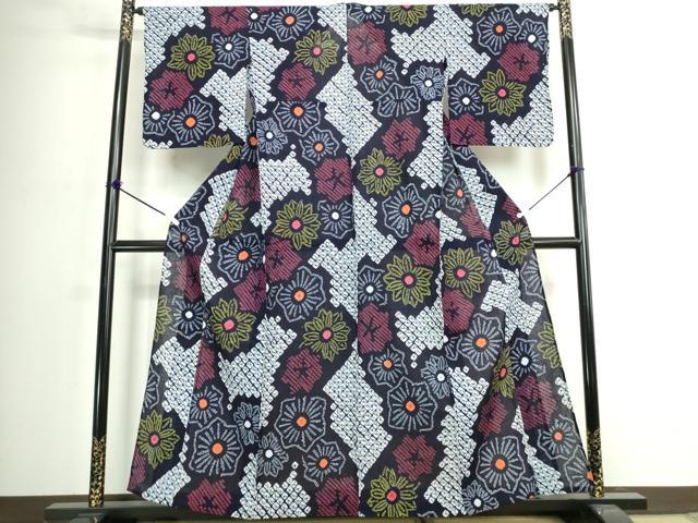 平和屋着物∴夏物 浴衣 花繋ぎ 綿 逸品 DABJ4290cd