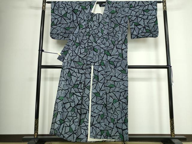 平和屋着物∴夏物 浴衣 有松鳴海絞り 切嵌文 綿 逸品 DABJ4299cd