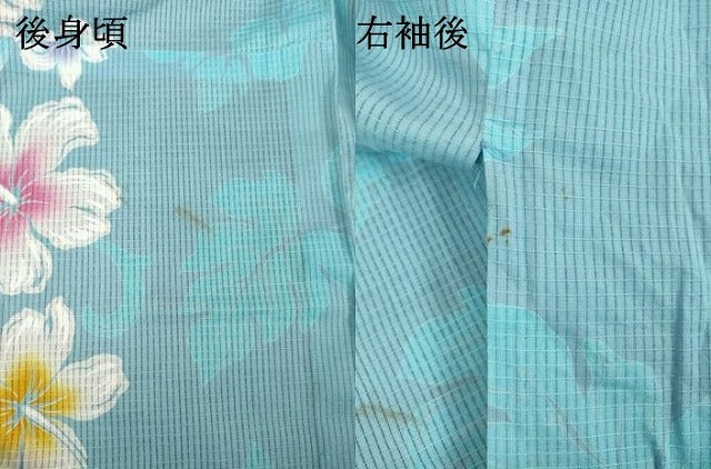平和屋着物∴夏物 浴衣 花間道 ハイビスカス 綿 逸品 DABJ4333cd